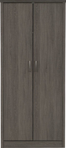 Seconique Lisbon 2 Door Wardrobe Black Wood Grain