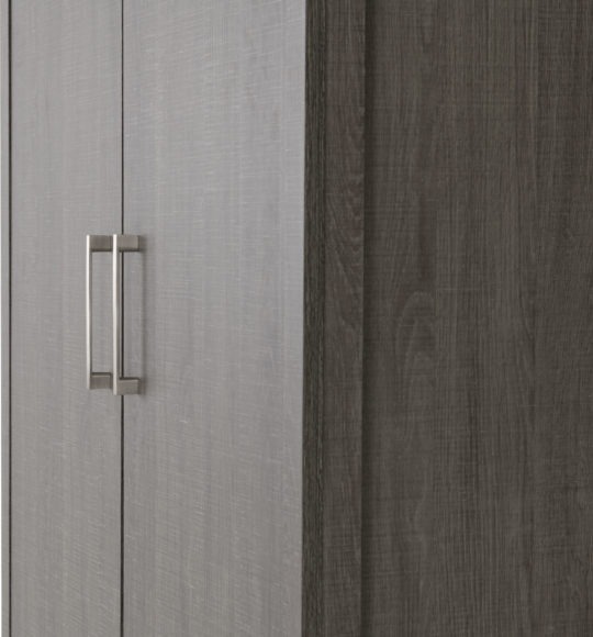 Seconique Lisbon 2 Door Wardrobe Black Wood Grain