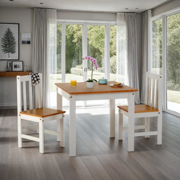 seconique Ludlow 1+2 Dining Set White/Oak Lacquer
