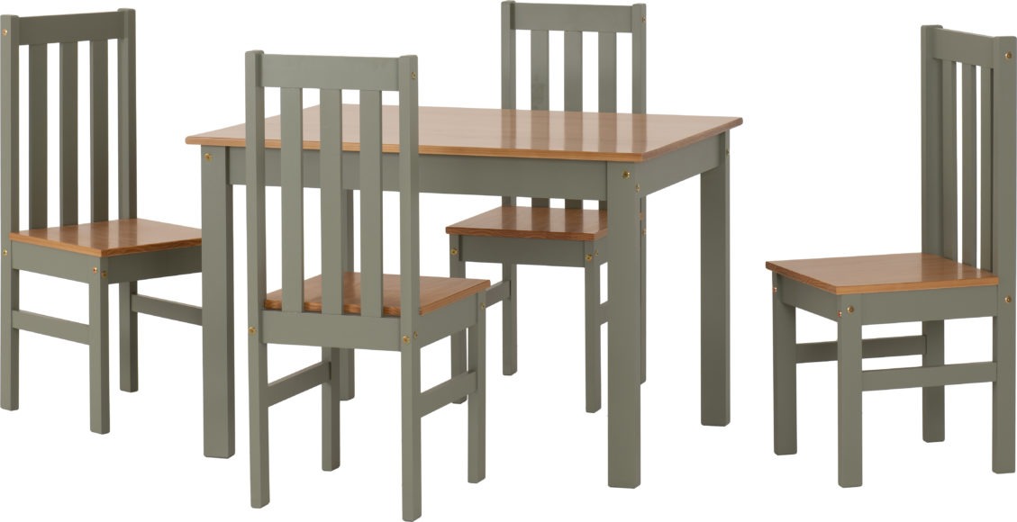 seconique Ludlow 1+4 Dining Set Green/Oak Lacquer