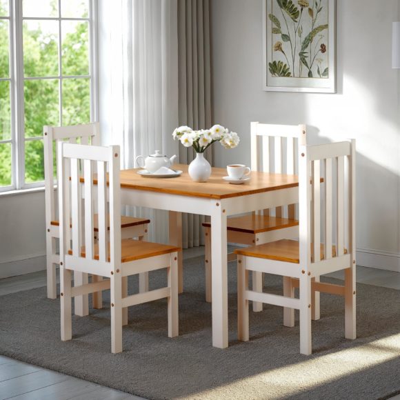 seconique Ludlow 1+4 Dining Set White/Oak Lacquer