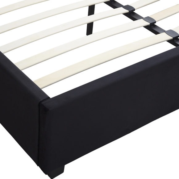 Seconique Madison 4'6" Bed Black Velvet Fabric