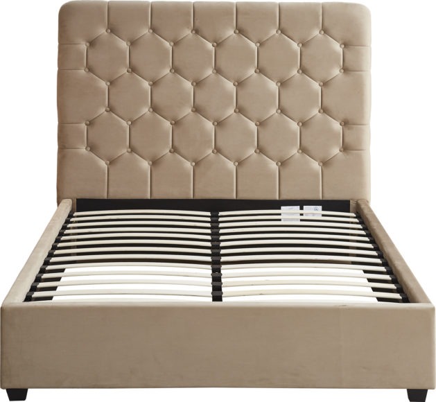 Seconique Madison 4'6" Bed Fawn Velvet Fabric