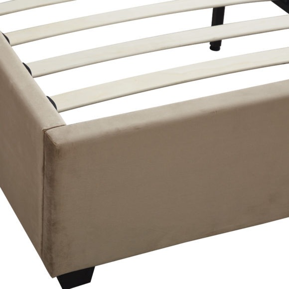 Seconique Madison 4'6" Bed Fawn Velvet Fabric