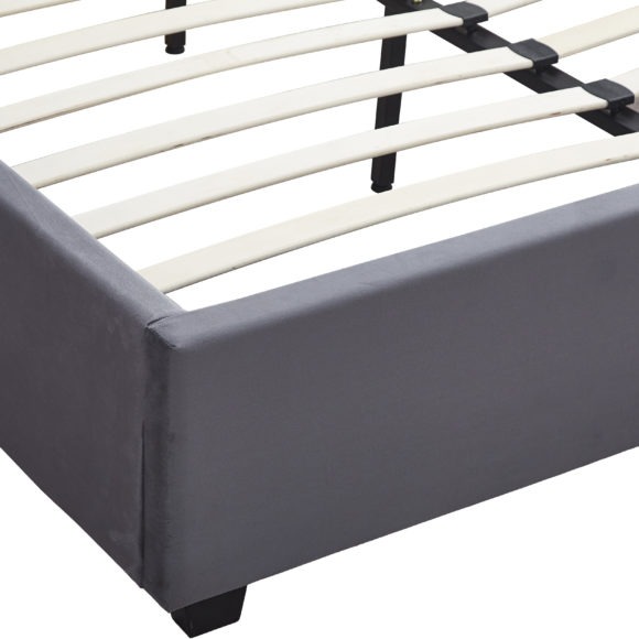 Seconique Madison 4'6" Bed Grey Velvet Fabric
