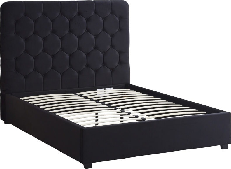 Seconique Madison 5' Bed Black Velvet Fabric
