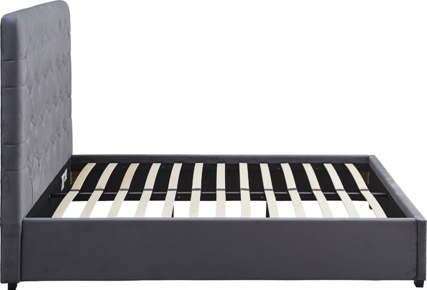 Seconique Madison 5' Bed Grey Velvet Fabric