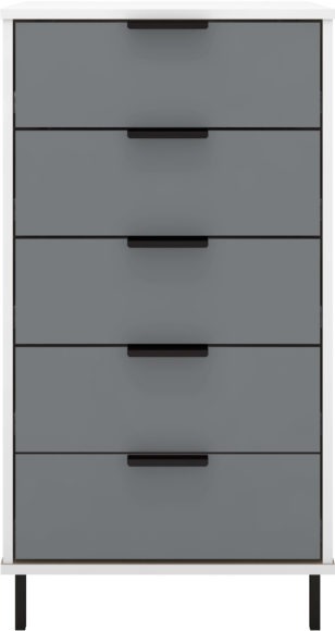 Seconique Madrid 5 Drawer Chest Grey/White Gloss