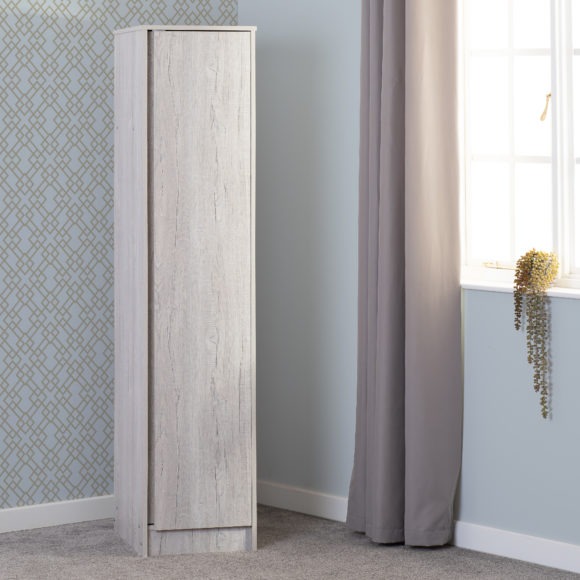 Seconique Malvern 1 Door Wardrobe Urban Snow