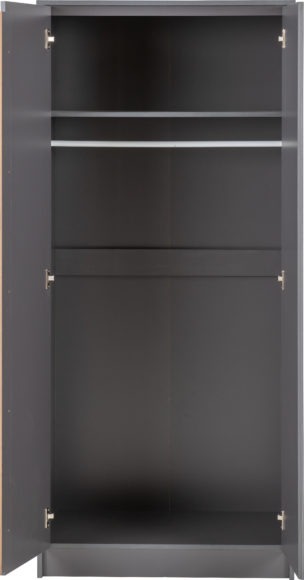 Seconique Malvern 2 Door Wardrobe Bedroom Set Grey