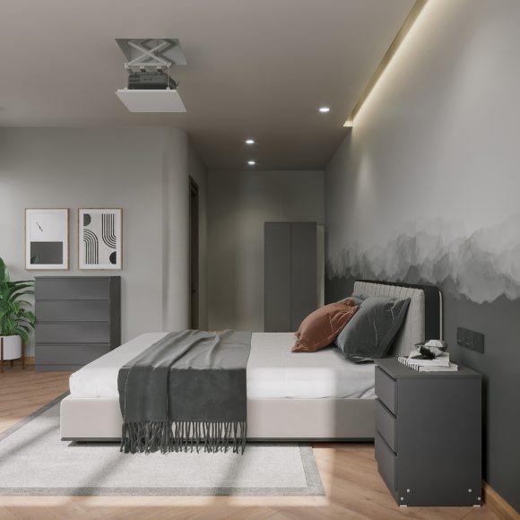 seconique Malvern 2 Door Wardrobe Bedroom Set Grey