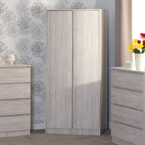 Seconique Malvern 2 Door Wardrobe Urban Snow