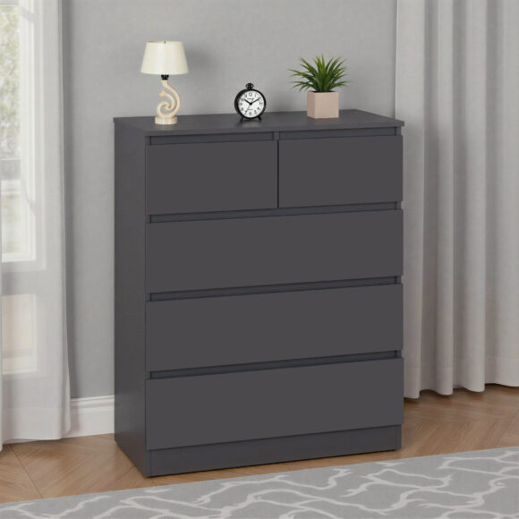 seconique Malvern 3+2 Drawer Chest Grey