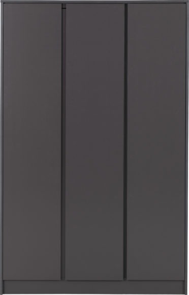 Seconique Malvern 3 Door Wardrobe Bedroom Set Grey