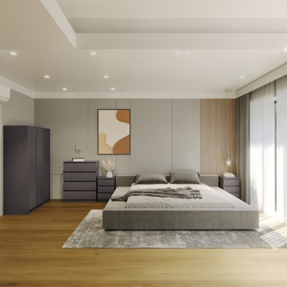seconique Malvern 3 Door Wardrobe Bedroom Set Grey