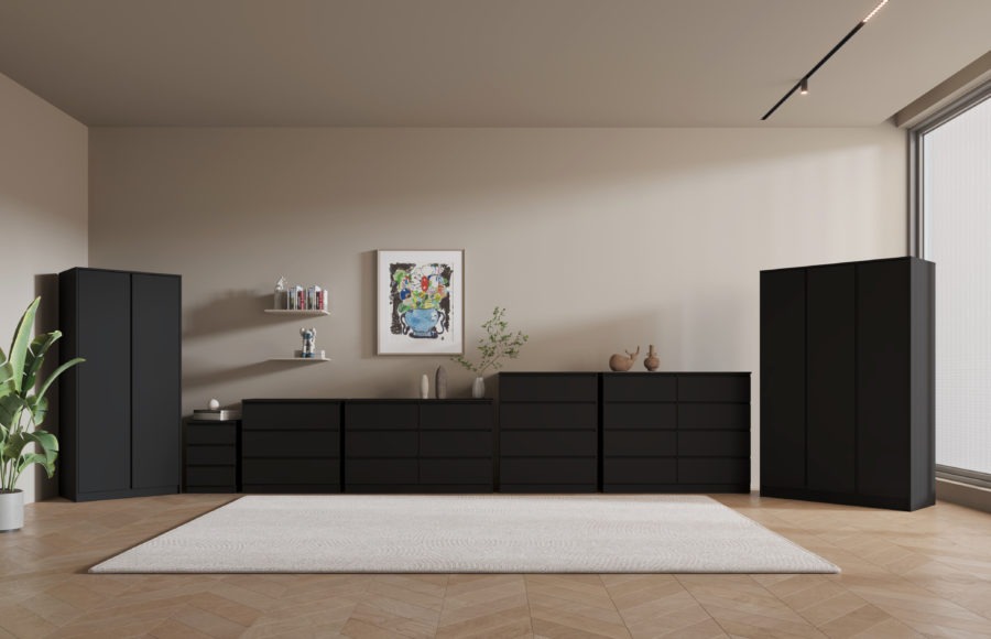 Seconique Malvern 3 Door Wardrobe Black