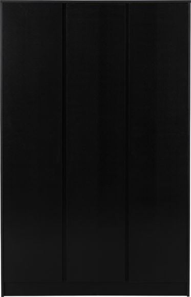 Seconique Malvern 3 Door Wardrobe Black