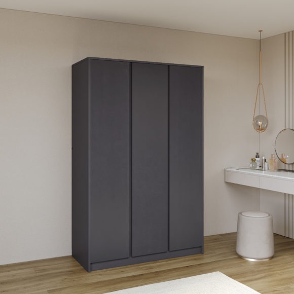 seconique Malvern 3 Door Wardrobe Grey