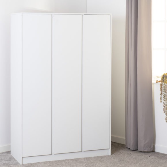 Seconique Malvern 3 Door Wardrobe White