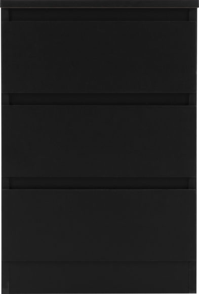 Seconique Malvern 3 Drawer Bedside (PAIR) Black