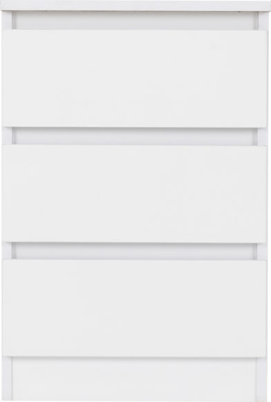 Seconique Malvern 3 Drawer Bedside (PAIR) White