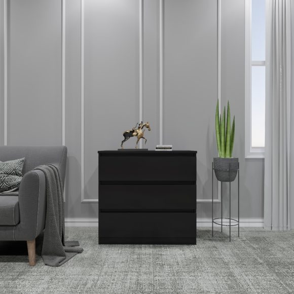 seconique Malvern 3 Drawer Chest Black