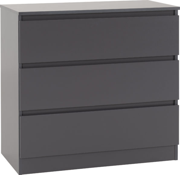 Seconique Malvern 3 Drawer Chest Grey