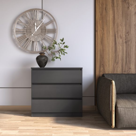 seconique Malvern 3 Drawer Chest Grey