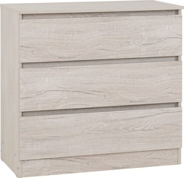 Seconique Malvern 3 Drawer Chest Urban Snow