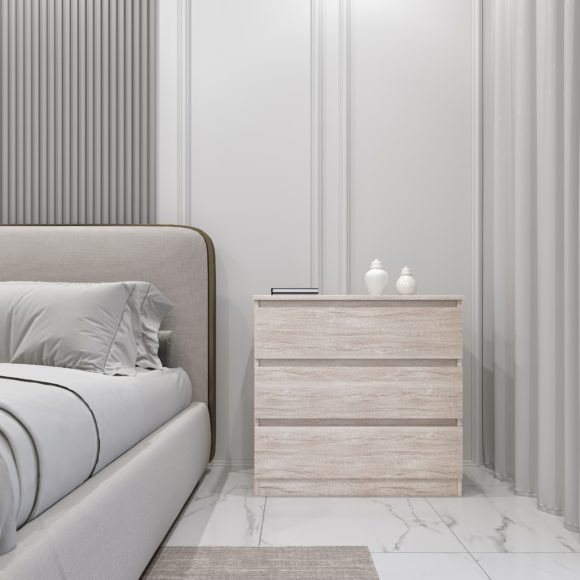 seconique Malvern 3 Drawer Chest Urban Snow