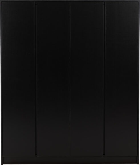 Seconique Malvern 4 Door Wardrobe Black