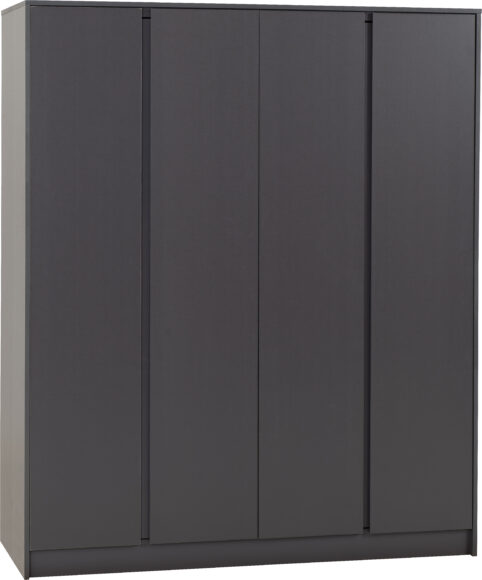 Seconique Malvern 4 Door Wardrobe Grey