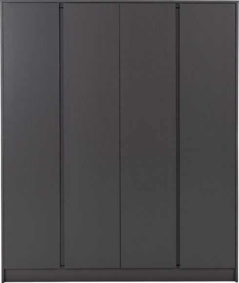 Seconique Malvern 4 Door Wardrobe Grey