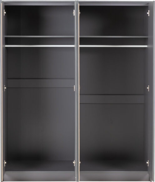 Seconique Malvern 4 Door Wardrobe Grey