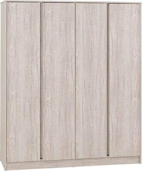 Seconique Malvern 4 Door Wardrobe Urban Snow