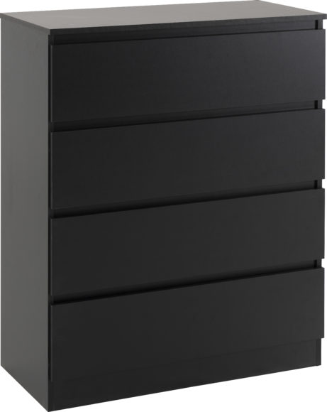Seconique Malvern 4 Drawer Chest Black