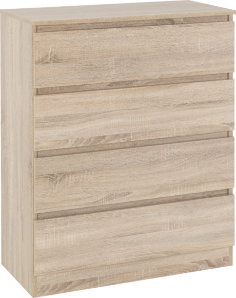 Seconique Malvern 4 Drawer Chest Sonoma Oak Effect