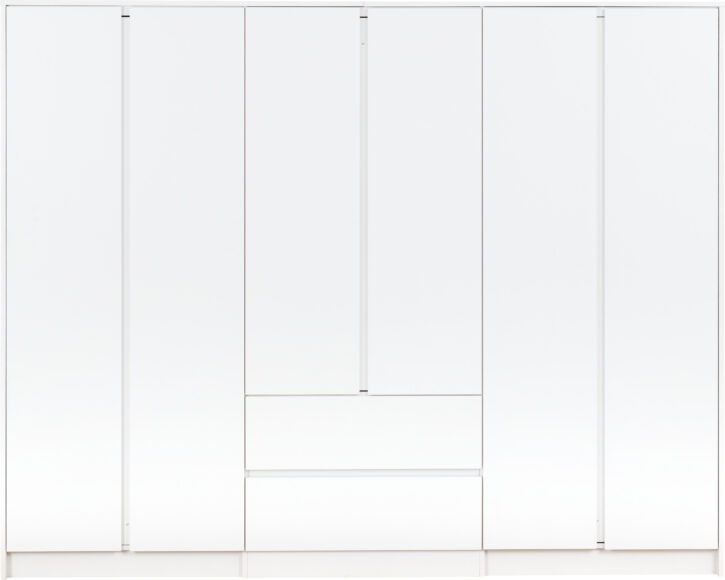 Seconique Malvern 6 Door 2 Drawer Wardrobe White