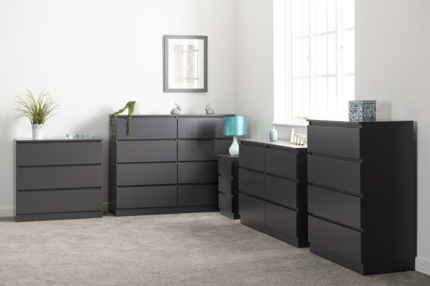 Seconique Malvern 6 Drawer Chest Grey