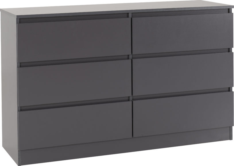 Seconique Malvern 6 Drawer Chest Grey