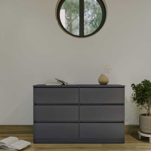 seconique Malvern 6 Drawer Chest Grey