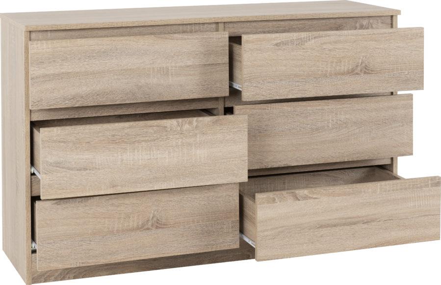 Seconique Malvern 6 Drawer Chest Sonoma Oak Effect