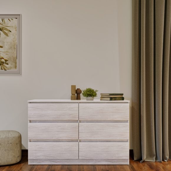 seconique Malvern 6 Drawer Chest Urban Snow