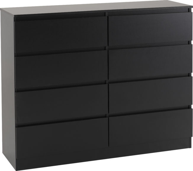 Seconique Malvern 8 Drawer Chest Black