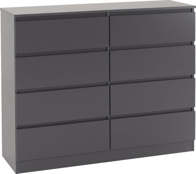 Seconique Malvern 8 Drawer Chest Grey
