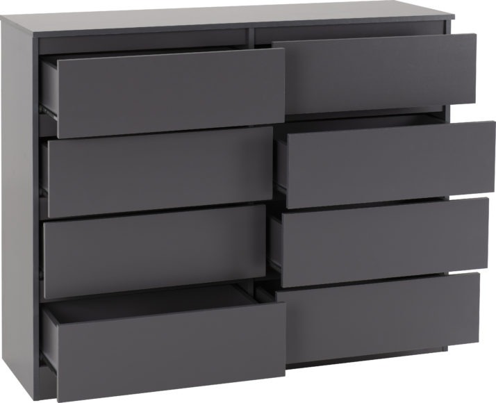 Seconique Malvern 8 Drawer Chest Grey