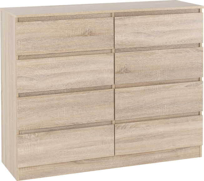 Seconique Malvern 8 Drawer Chest Sonoma Oak Effect