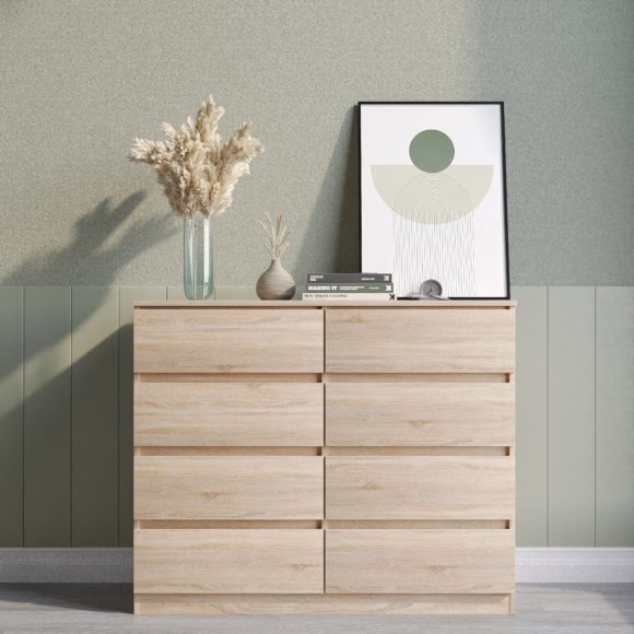 seconique Malvern 8 Drawer Chest Sonoma Oak Effect