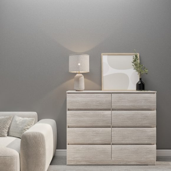 seconique Malvern 8 Drawer Chest Urban Snow