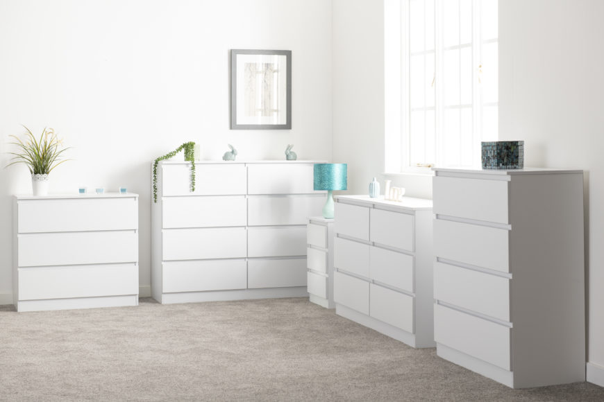 Seconique Malvern 8 Drawer Chest White